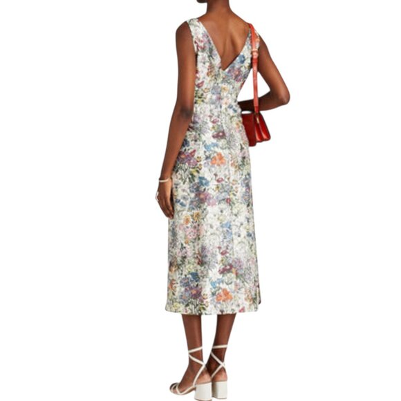 Tory Burch Ronda embellished  silk and cotton-blend midi dress Size 2 NEW - Picture 4 of 13